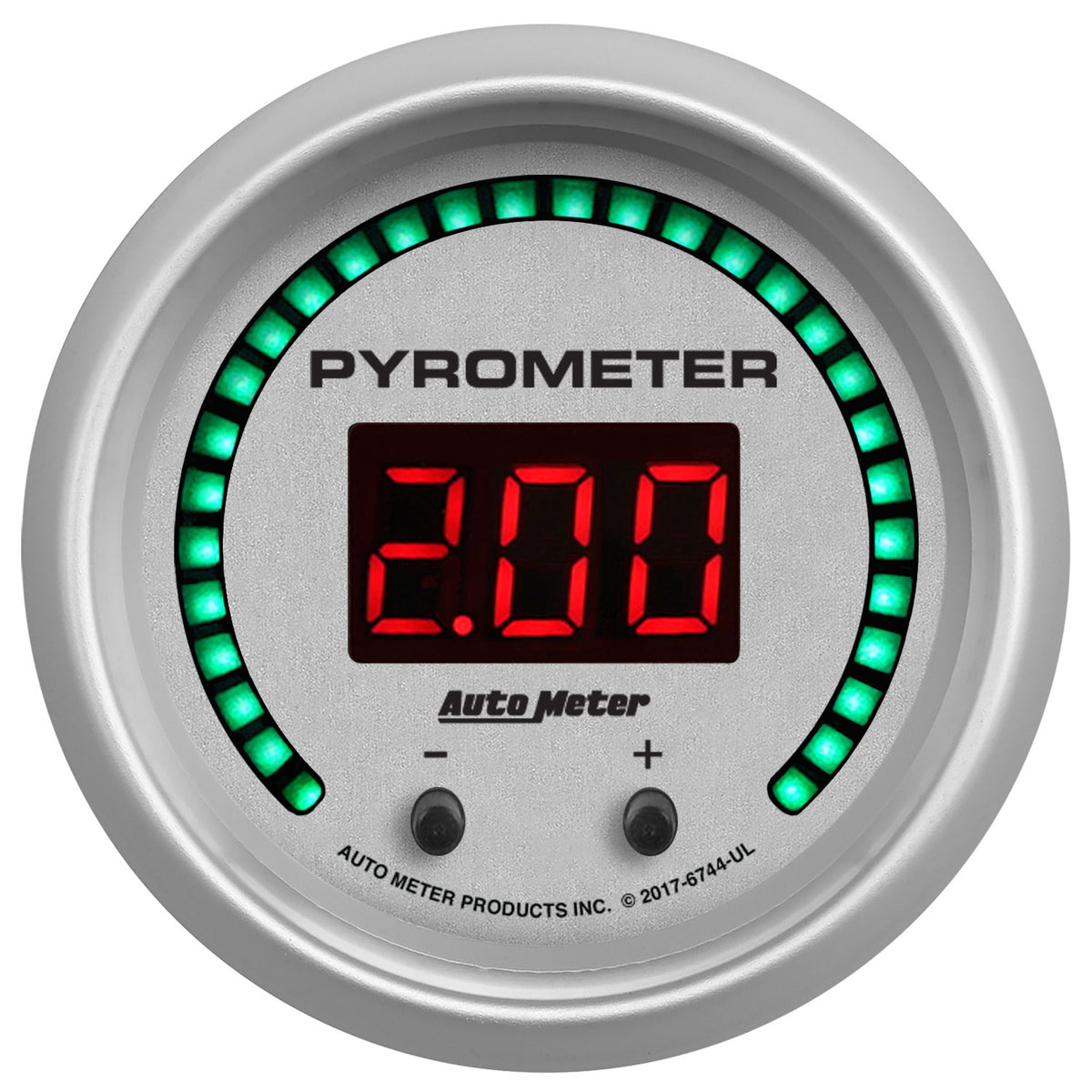 AutoMeter 6744-UL - GAUGE, PYROMETER, 2 1/16", TWO CHANNEL, SELECTABLE, ULTRA-LITE ELITE DIGITAL