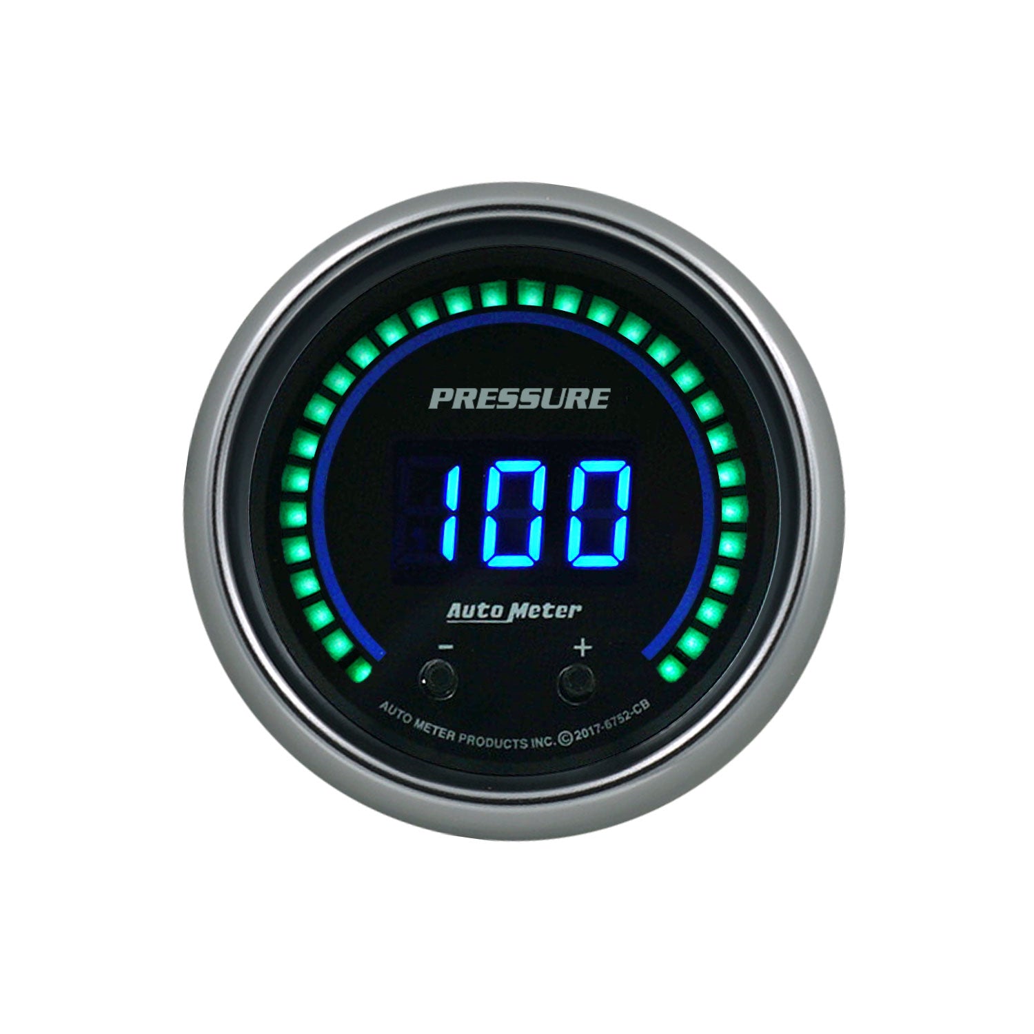 AutoMeter 6752-CB - GAUGE, PRESSURE, 2 1/16", TWO CHANNEL, SELECTABLE, COBALT ELITE DIGITAL