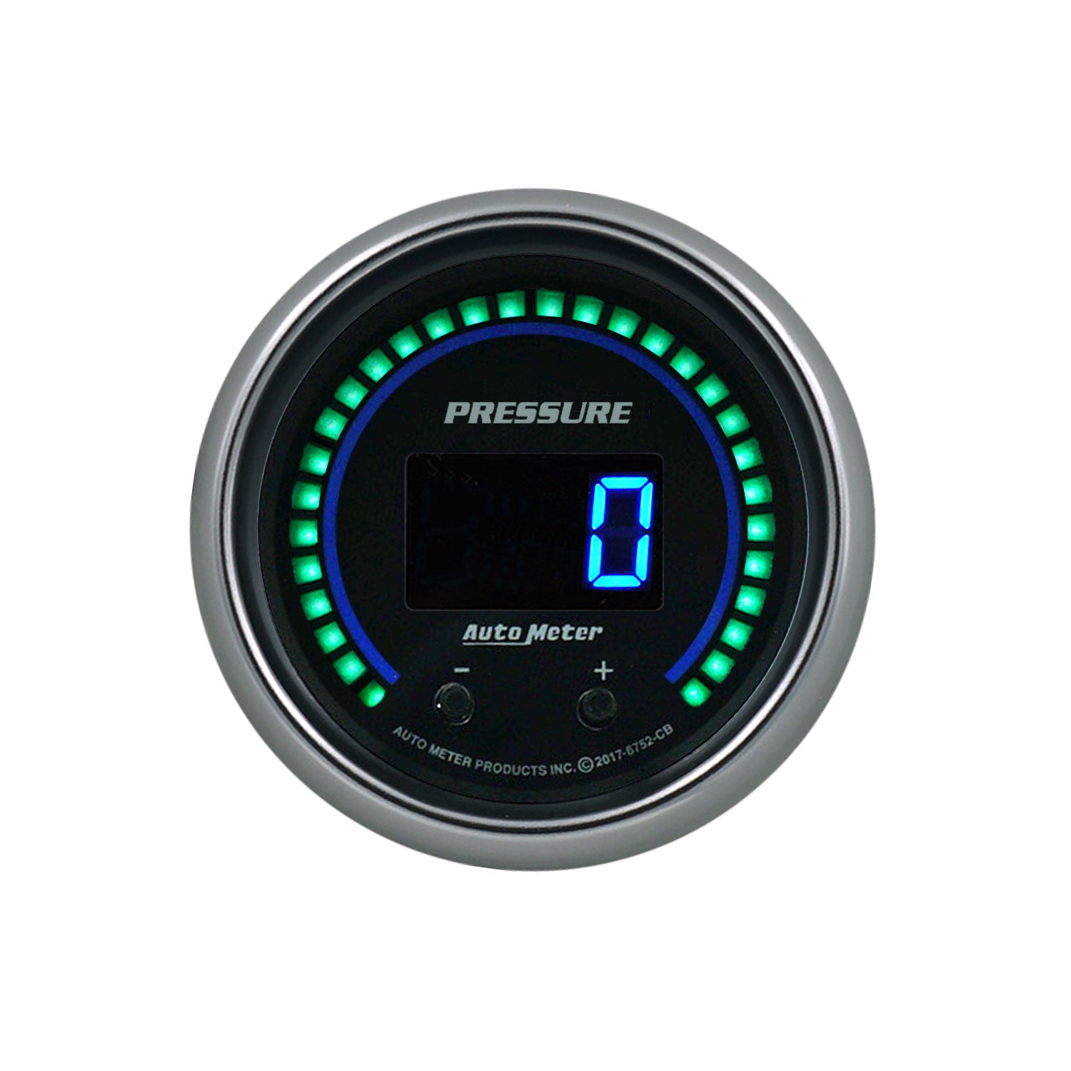 AutoMeter 6752-CB - GAUGE, PRESSURE, 2 1/16", TWO CHANNEL, SELECTABLE, COBALT ELITE DIGITAL