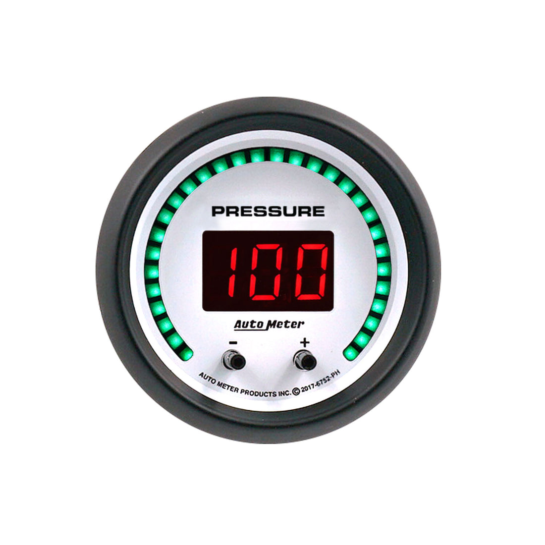 AutoMeter 6752-PH - GAUGE, PRESSURE, 2 1/16", TWO CHANNEL, SELECTABLE, PHANTOM ELITE DIGITAL 3