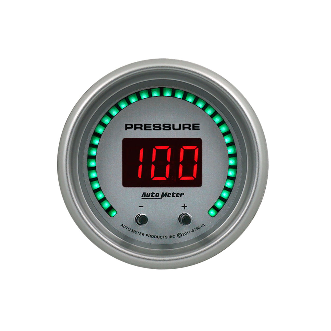 AutoMeter 6752-UL - GAUGE, PRESSURE, 2 1/16", TWO CHANNEL, SELECTABLE, ULTRA-LITE ELITE DIGITAL 3