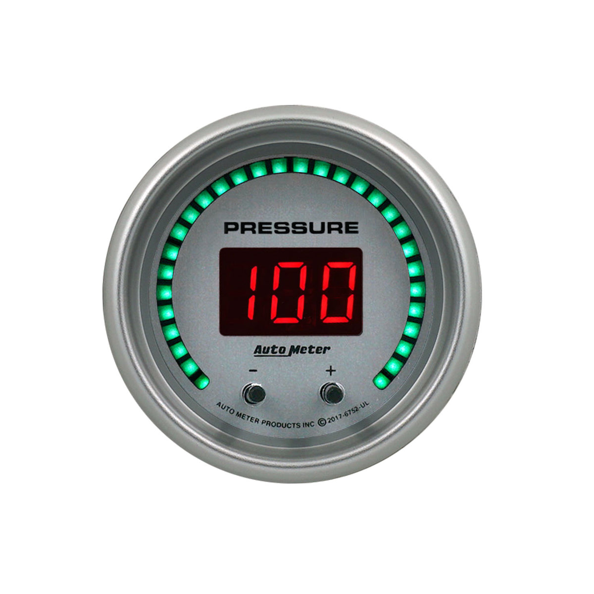 AutoMeter 6752-UL - GAUGE, PRESSURE, 2 1/16", TWO CHANNEL, SELECTABLE, ULTRA-LITE ELITE DIGITAL 3