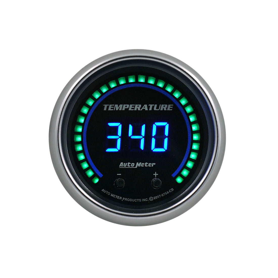 AutoMeter 6754-CB - GAUGE, FLUID TEMPERATURE, 2 1/16", TWO CHANNEL, SELECTABLE, COBALT ELITE DIGITAL