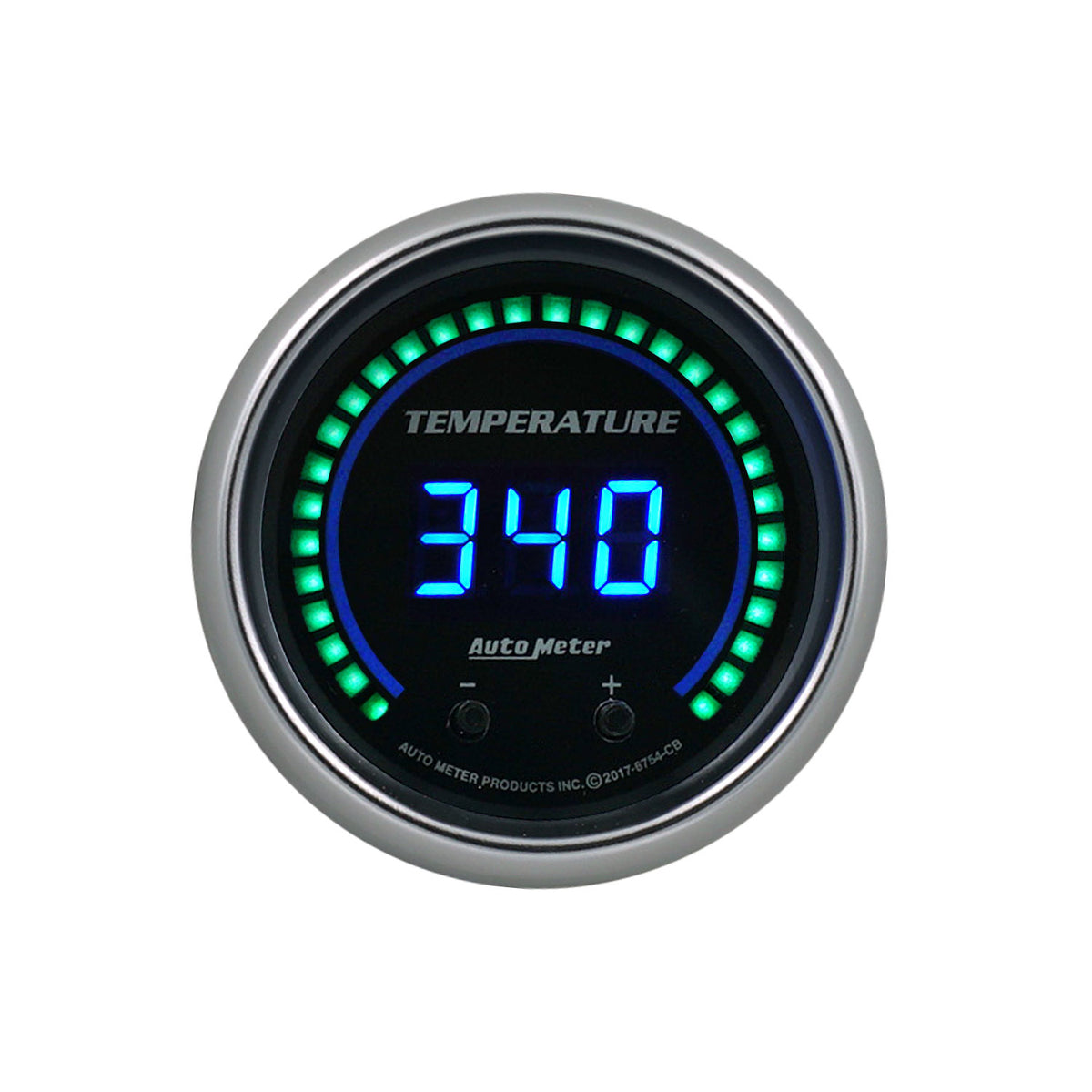 AutoMeter 6754-CB - GAUGE, FLUID TEMPERATURE, 2 1/16", TWO CHANNEL, SELECTABLE, COBALT ELITE DIGITAL