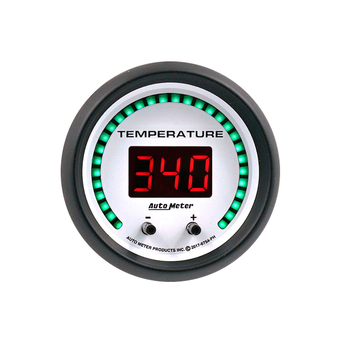 AutoMeter 6754-PH - GAUGE, FLUID TEMPERATURE, 2 1/16", 2 CHAN, SELECTABLE, PHANTOM ELITE DIGITAL