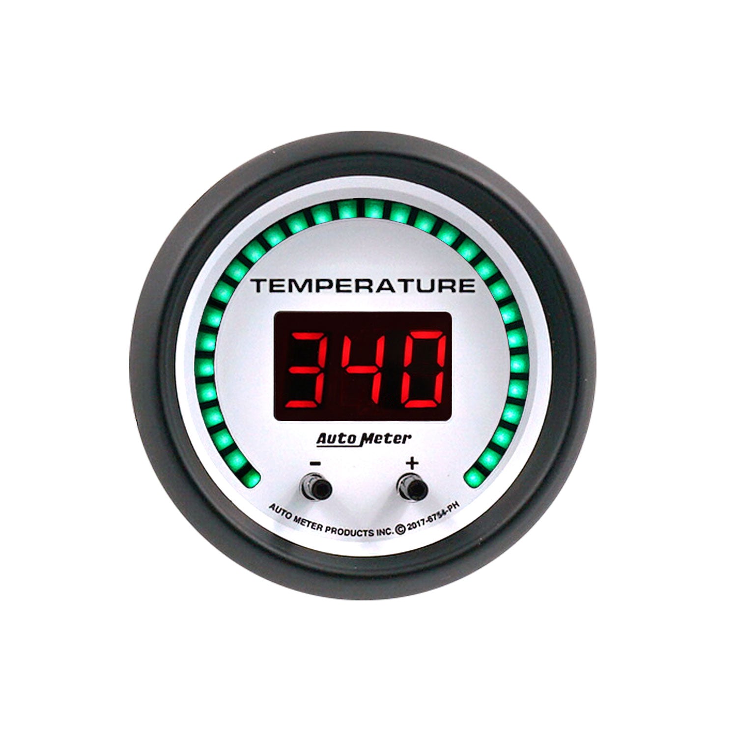 AutoMeter 6754-PH - GAUGE, FLUID TEMPERATURE, 2 1/16", 2 CHAN, SELECTABLE, PHANTOM ELITE DIGITAL