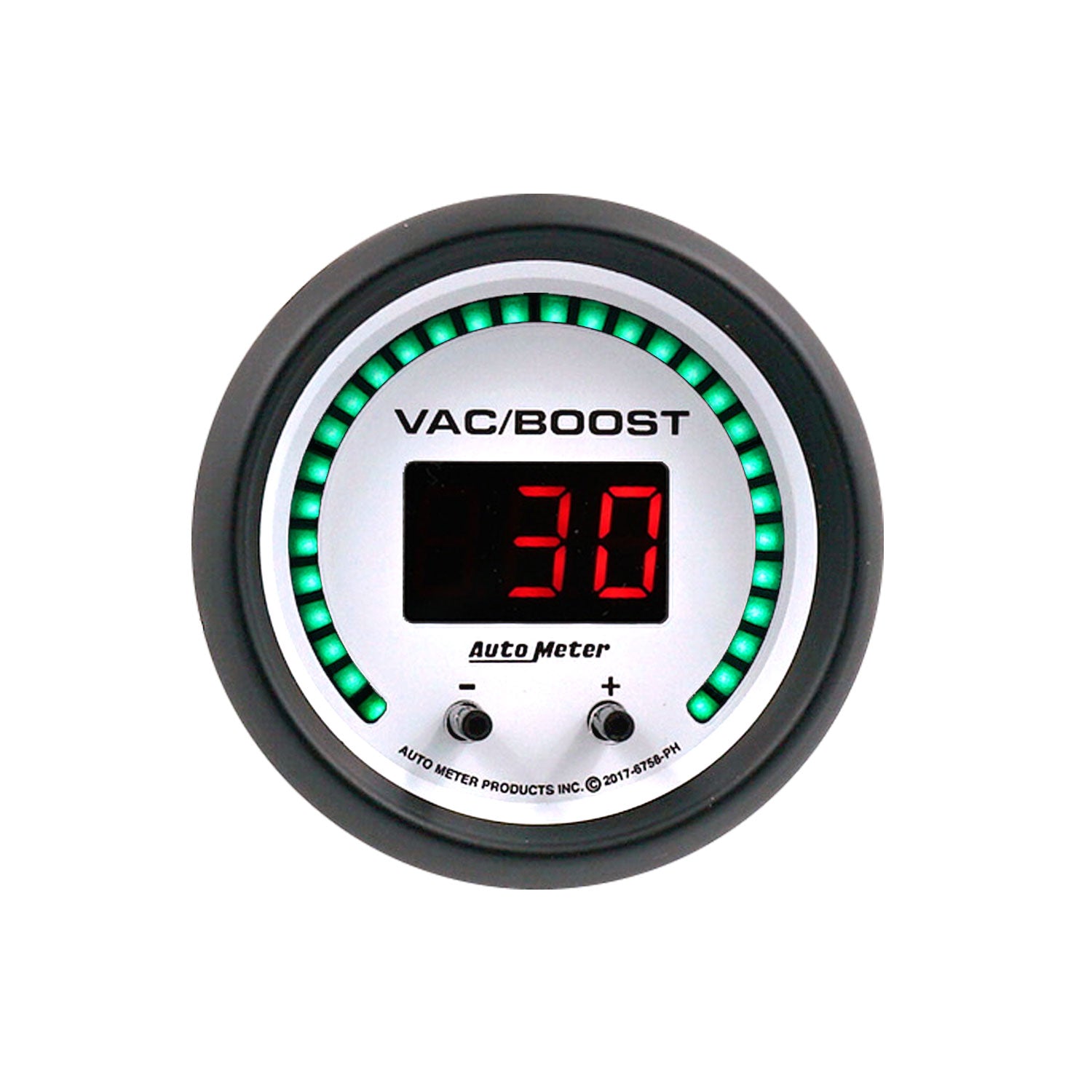 AutoMeter 6758-PH - GAUGE, VAC/BOOST, 2 1/16", TWO CHANNEL, SELECTABLE, PHANTOM ELITE DIGITAL 1