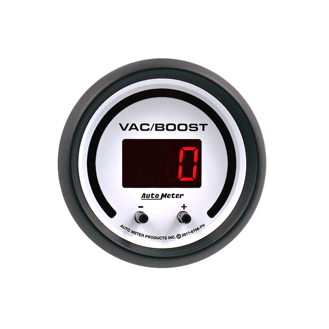 AutoMeter 6758-PH - GAUGE, VAC/BOOST, 2 1/16", TWO CHANNEL, SELECTABLE, PHANTOM ELITE DIGITAL 2
