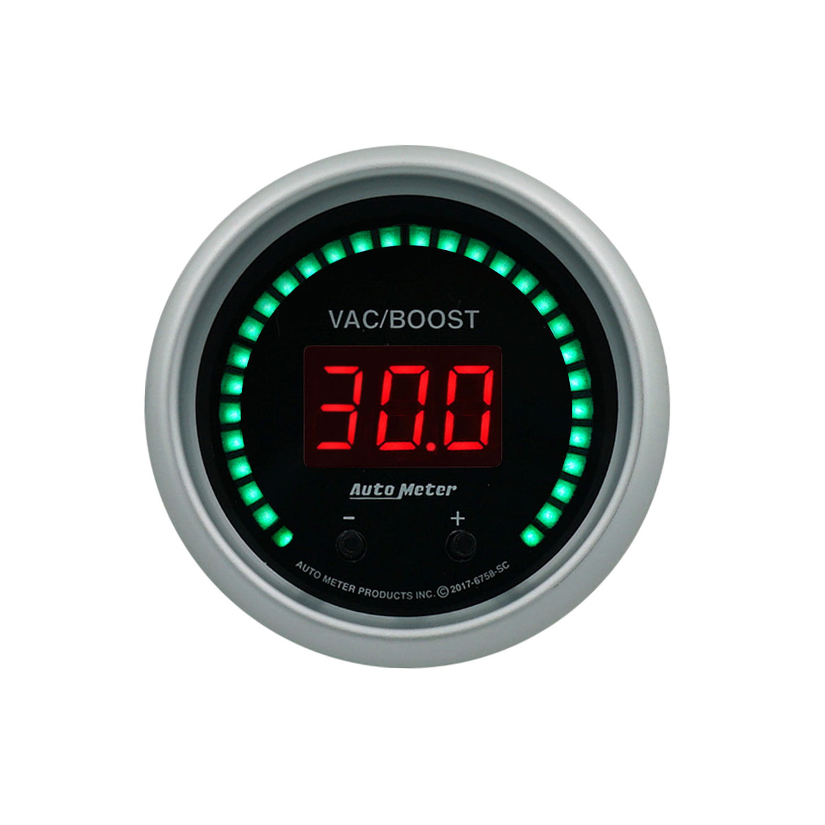 AutoMeter 6758-SC - GAUGE, VAC/BOOST, 2 1/16", TWO CHANNEL, SELECTABLE, SPORT-COMP ELITE DIGITAL 3
