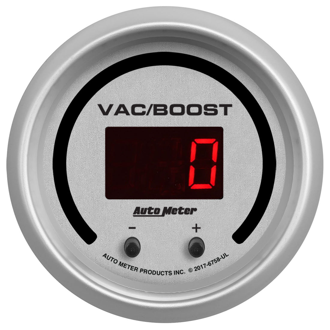 AutoMeter 6758-UL - GAUGE, VAC/BOOST, 2 1/16", TWO CHANNEL, SELECTABLE, ULTRA-LITE ELITE DIGITAL 4