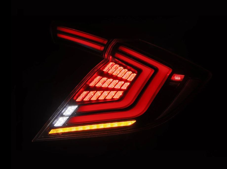 AlphaRex 676000 - Prismatic LED Taillights Black Red