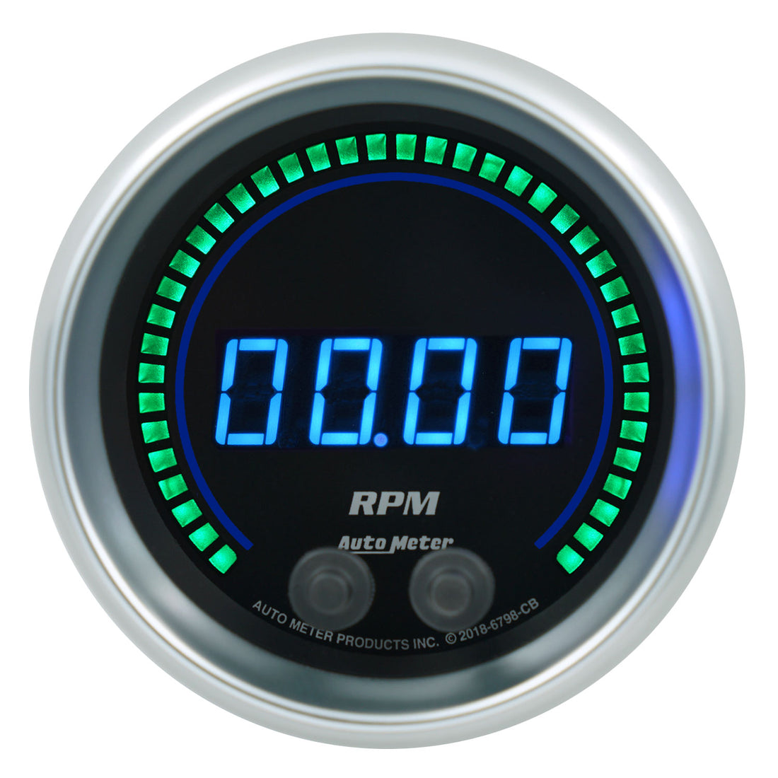 AutoMeter 6798-CB - GAUGE, TACHOMETER, 3 3/8", 16K RPM, IN-DASH, COBALT ELITE DIGITAL