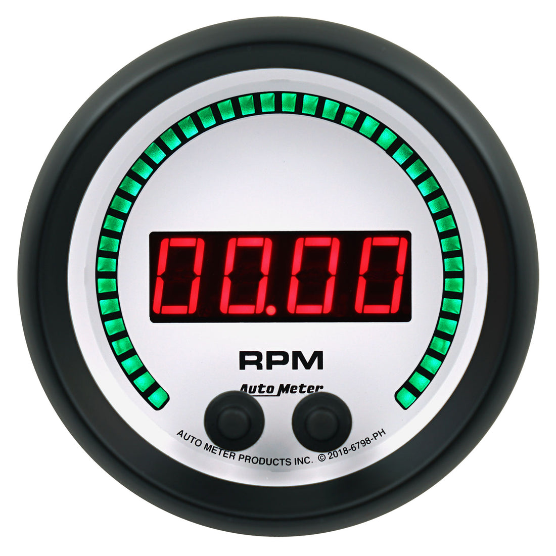 AutoMeter 6798-PH - GAUGE, TACHOMETER, 3 3/8", 16K RPM, IN-DASH, PHANTOM ELITE DIGITAL