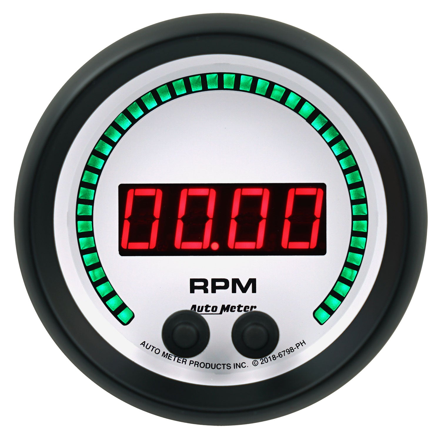 AutoMeter 6798-PH - GAUGE, TACHOMETER, 3 3/8", 16K RPM, IN-DASH, PHANTOM ELITE DIGITAL