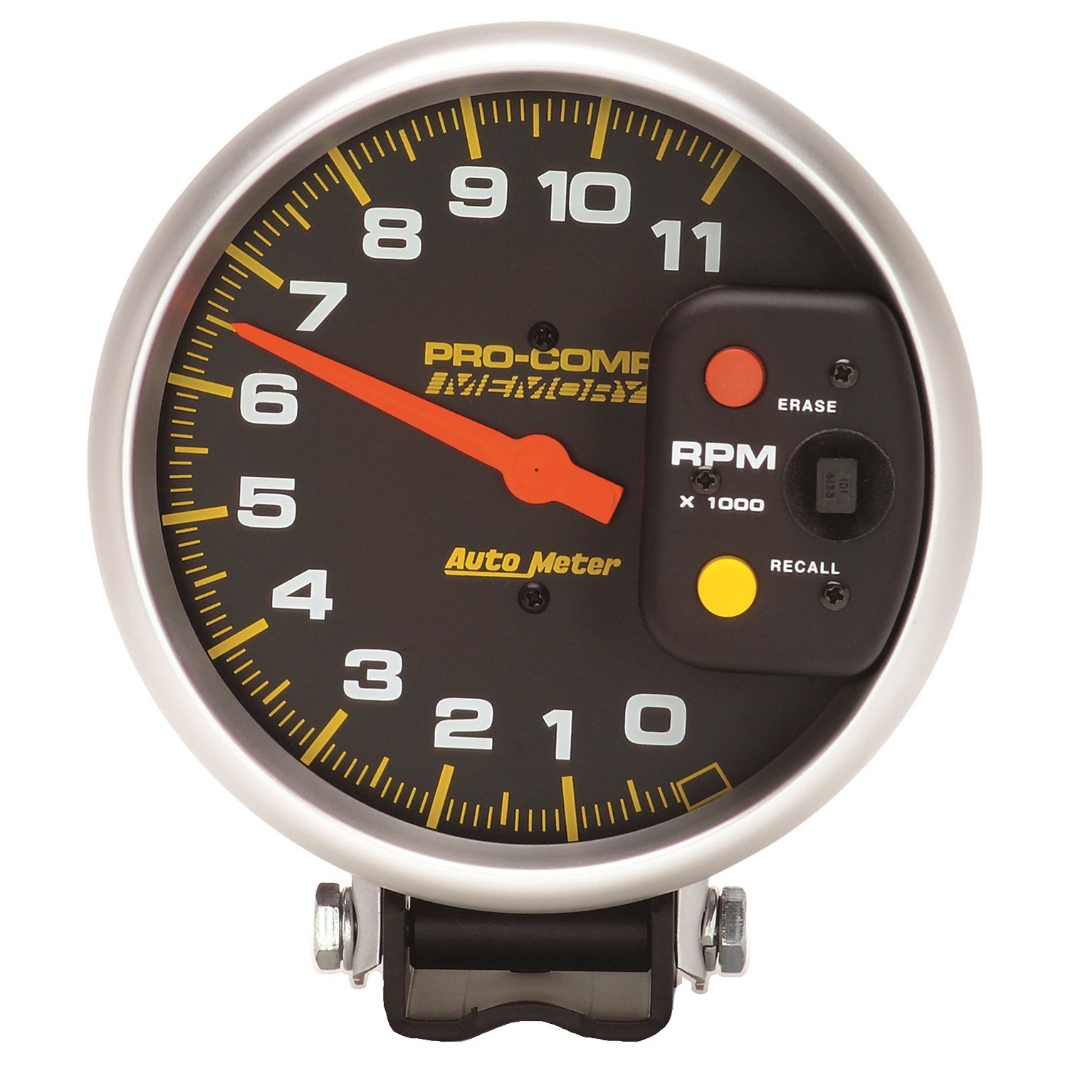 AutoMeter 6811 - GAUGE, TACHOMETER, 5", 11K RPM, PEDESTAL W/PEAK MEMORY, PRO-COMP 3