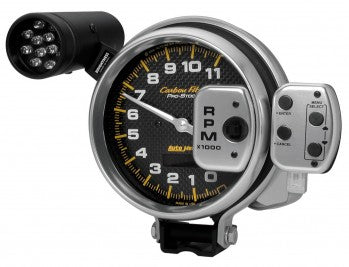 AutoMeter 6836 - GAUGE, TACH, 5", 11K RPM, PRO-STOCK PEDESTAL W/ SUPER LITE & PK MEM, CARBON FIBR 5