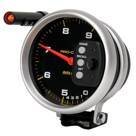 AutoMeter 6852 - GAUGE, TACH, 5", 9K RPM, PEDESTAL DUAL RANGE W/ QUICK LITE & PEAK MEM, PRO-COMP 5