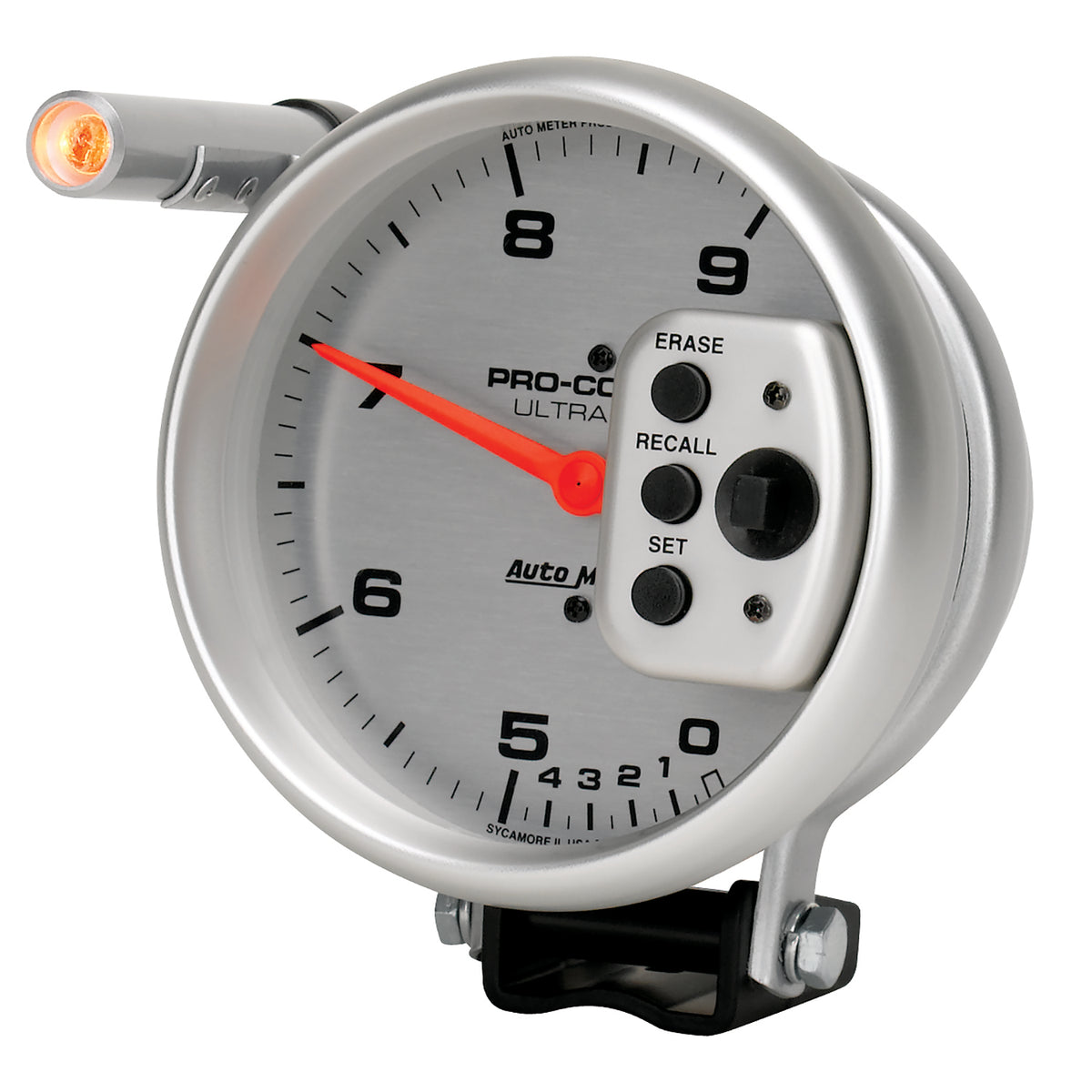 AutoMeter 6854 - GAUGE, TACH, 5", 9K RPM, PEDESTAL W/ QUICK LITE, DUAL RANGE W/PEAK MEMORY, UL 4