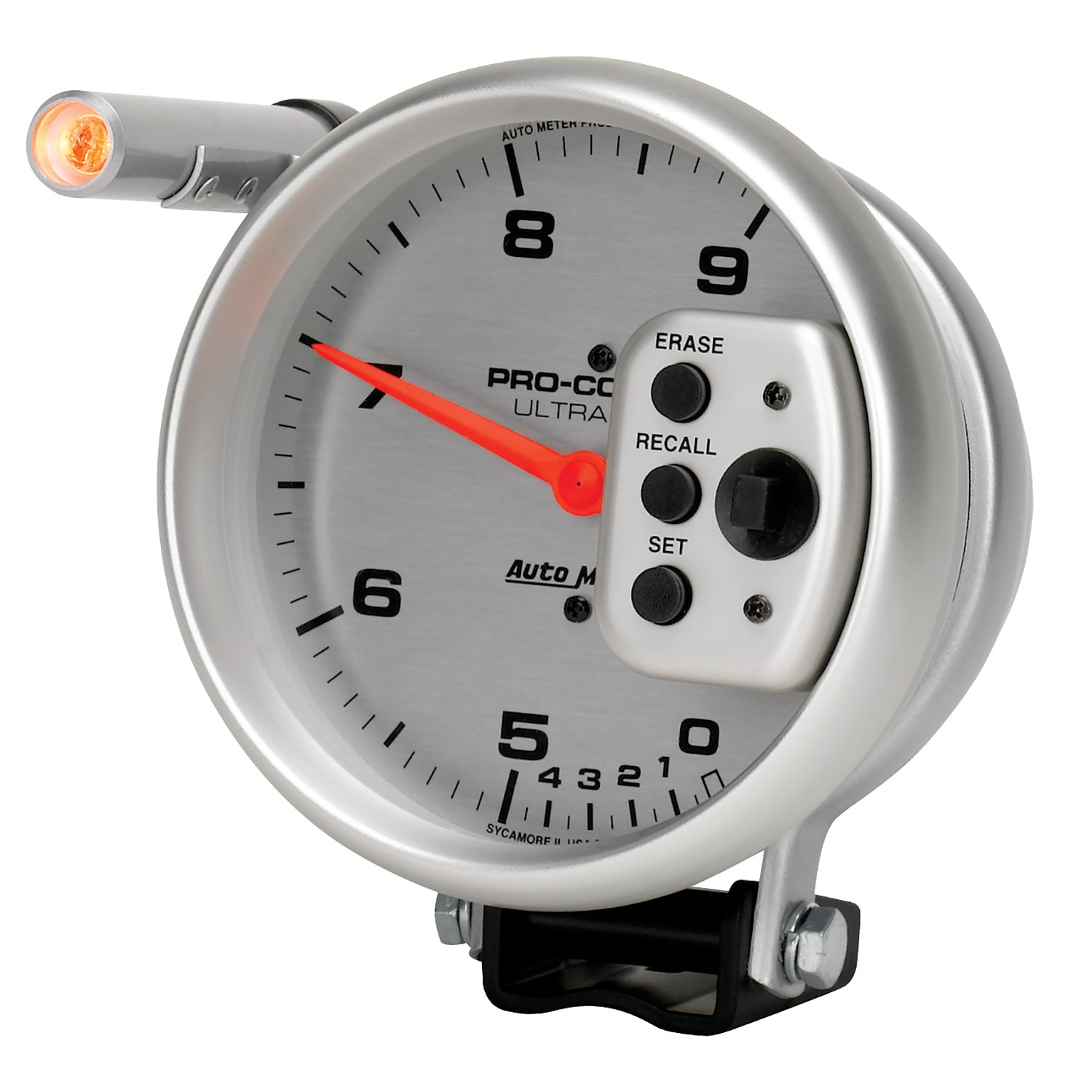 AutoMeter 6854 - GAUGE, TACH, 5", 9K RPM, PEDESTAL W/ QUICK LITE, DUAL RANGE W/PEAK MEMORY, UL 4