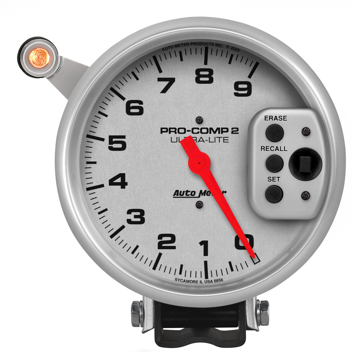 AutoMeter 6856 - GAUGE, TACH, 5", 9K RPM, PEDESTAL W/ QUICK LITE, W/PEAK MEMORY, ULTRA-LITE 3