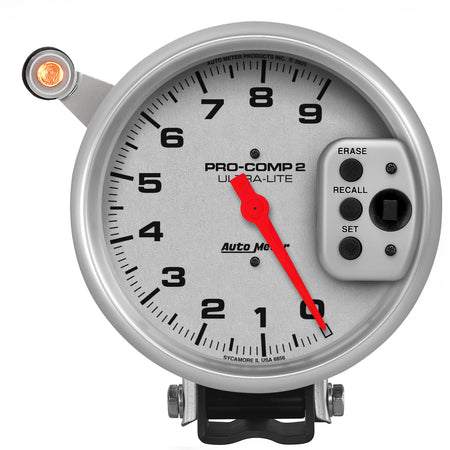 AutoMeter 6856 - GAUGE, TACH, 5", 9K RPM, PEDESTAL W/ QUICK LITE, W/PEAK MEMORY, ULTRA-LITE 3