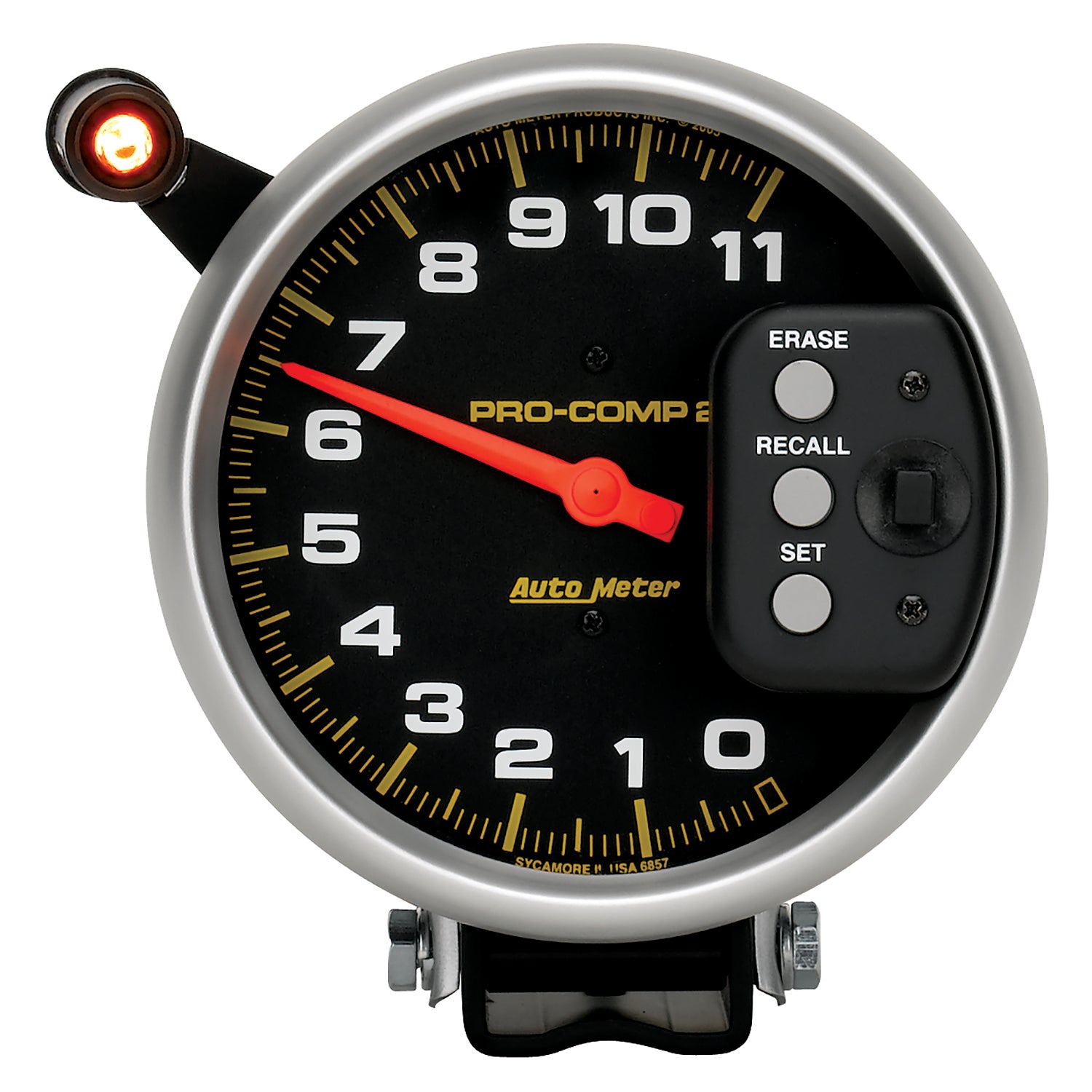 AutoMeter 6857 - GAUGE, TACH, 5", 11K RPM, PEDESTAL W/ QUICK LITE & PEAK MEMORY, PRO-COMP 3