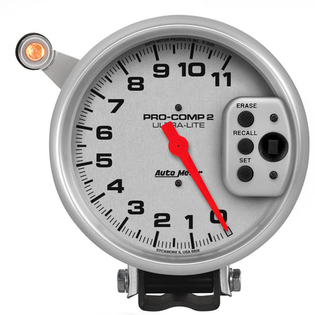 AutoMeter 6858 - GAUGE, TACH, 5", 11K RPM, PEDESTAL W/ QUICK LITE, W/PEAK MEMORY, ULTRA-LITE 3