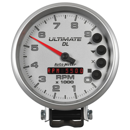 AutoMeter 6894 - GAUGE, TACH, 5", 9K RPM, PEDESTAL, DATALOGGING, ULTIMATE DL PLAYBACK, SILVER 3