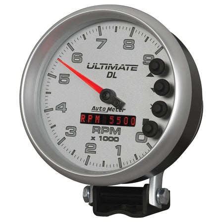 AutoMeter 6894 - GAUGE, TACH, 5", 9K RPM, PEDESTAL, DATALOGGING, ULTIMATE DL PLAYBACK, SILVER 4