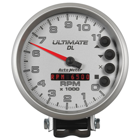 AutoMeter 6895 - GAUGE, TACH, 5", 11K RPM, PEDESTAL, DATALOGGING, ULTIMATE DL PLAYBACK, SILVER 3