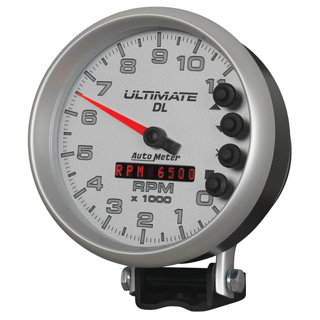 AutoMeter 6895 - GAUGE, TACH, 5", 11K RPM, PEDESTAL, DATALOGGING, ULTIMATE DL PLAYBACK, SILVER 4