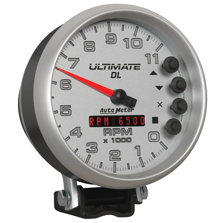 AutoMeter 6895 - GAUGE, TACH, 5", 11K RPM, PEDESTAL, DATALOGGING, ULTIMATE DL PLAYBACK, SILVER 7