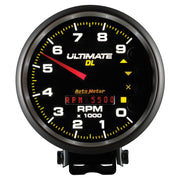 AutoMeter 6896 - GAUGE, TACH, 5", 9K RPM, PEDESTAL, DATALOGGING, ULTIMATE DL PLAYBACK, BLACK 8