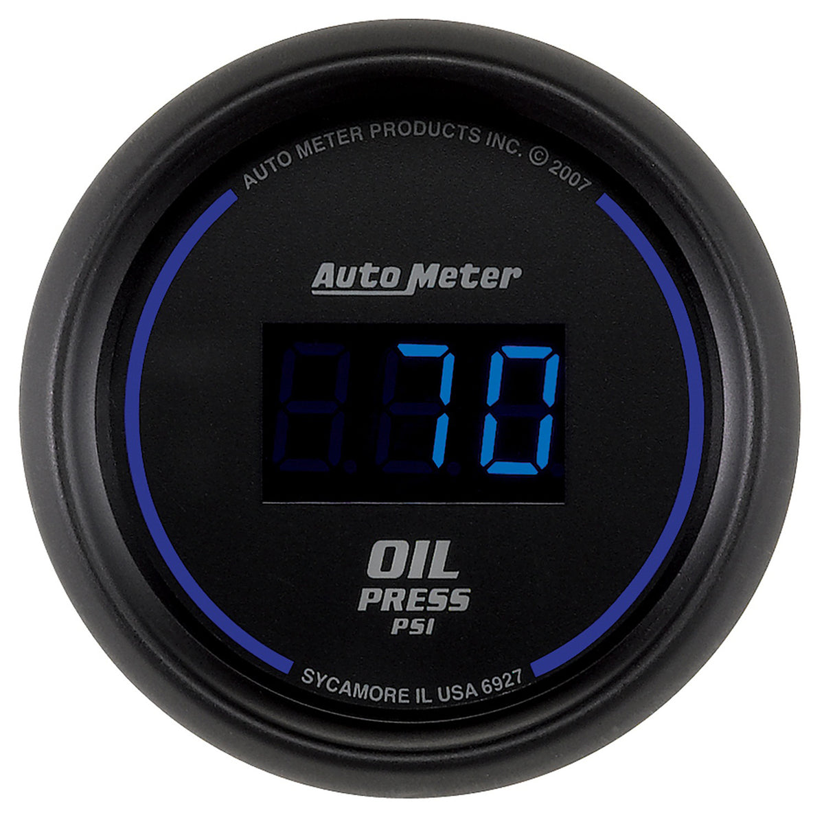 AutoMeter 6927 - GAUGE, OIL PRESSURE, 2 1/16", 100PSI, DIGITAL, BLACK DIAL W/ BLUE LED 3