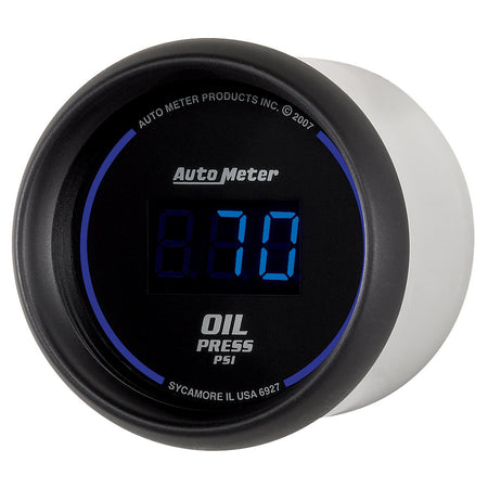 AutoMeter 6927 - GAUGE, OIL PRESSURE, 2 1/16", 100PSI, DIGITAL, BLACK DIAL W/ BLUE LED 4