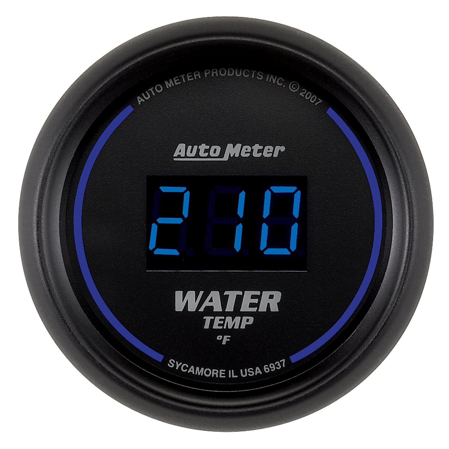AutoMeter 6937 - GAUGE, WATER TEMP, 2 1/16", 340?F, DIGITAL, BLACK DIAL W/ BLUE LED 3
