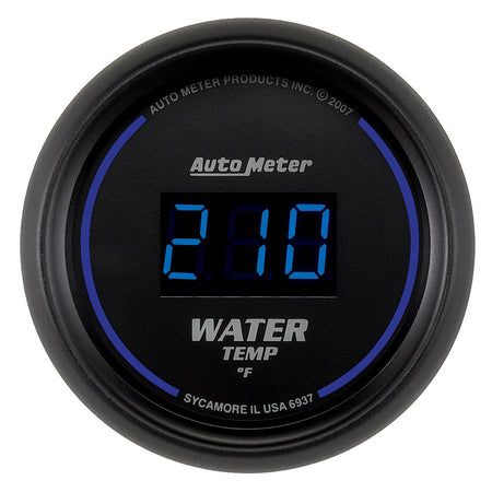 AutoMeter 6937 - GAUGE, WATER TEMP, 2 1/16", 340?F, DIGITAL, BLACK DIAL W/ BLUE LED 3
