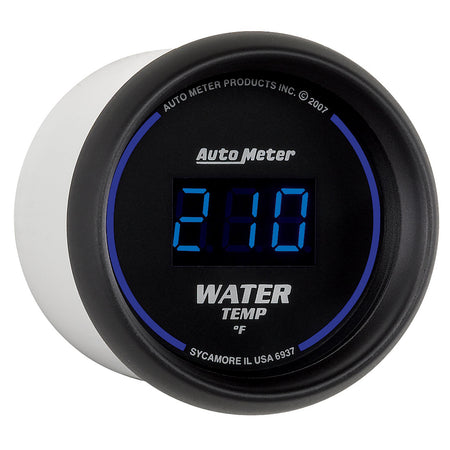 AutoMeter 6937 - GAUGE, WATER TEMP, 2 1/16", 340?F, DIGITAL, BLACK DIAL W/ BLUE LED 5