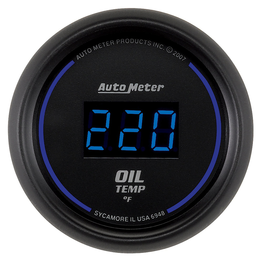 AutoMeter 6948 - GAUGE, OIL TEMP, 2 1/16", 340?F, DIGITAL, BLACK DIAL W/ BLUE LED 3