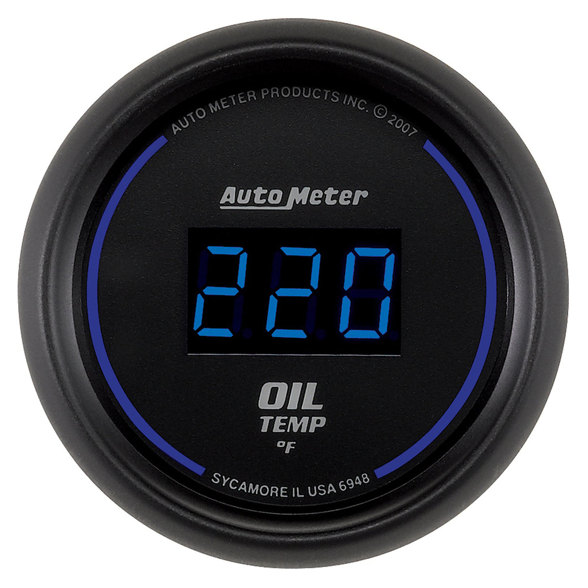 AutoMeter 6948 - GAUGE, OIL TEMP, 2 1/16", 340?F, DIGITAL, BLACK DIAL W/ BLUE LED 3