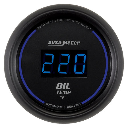 AutoMeter 6948 - GAUGE, OIL TEMP, 2 1/16", 340?F, DIGITAL, BLACK DIAL W/ BLUE LED 3