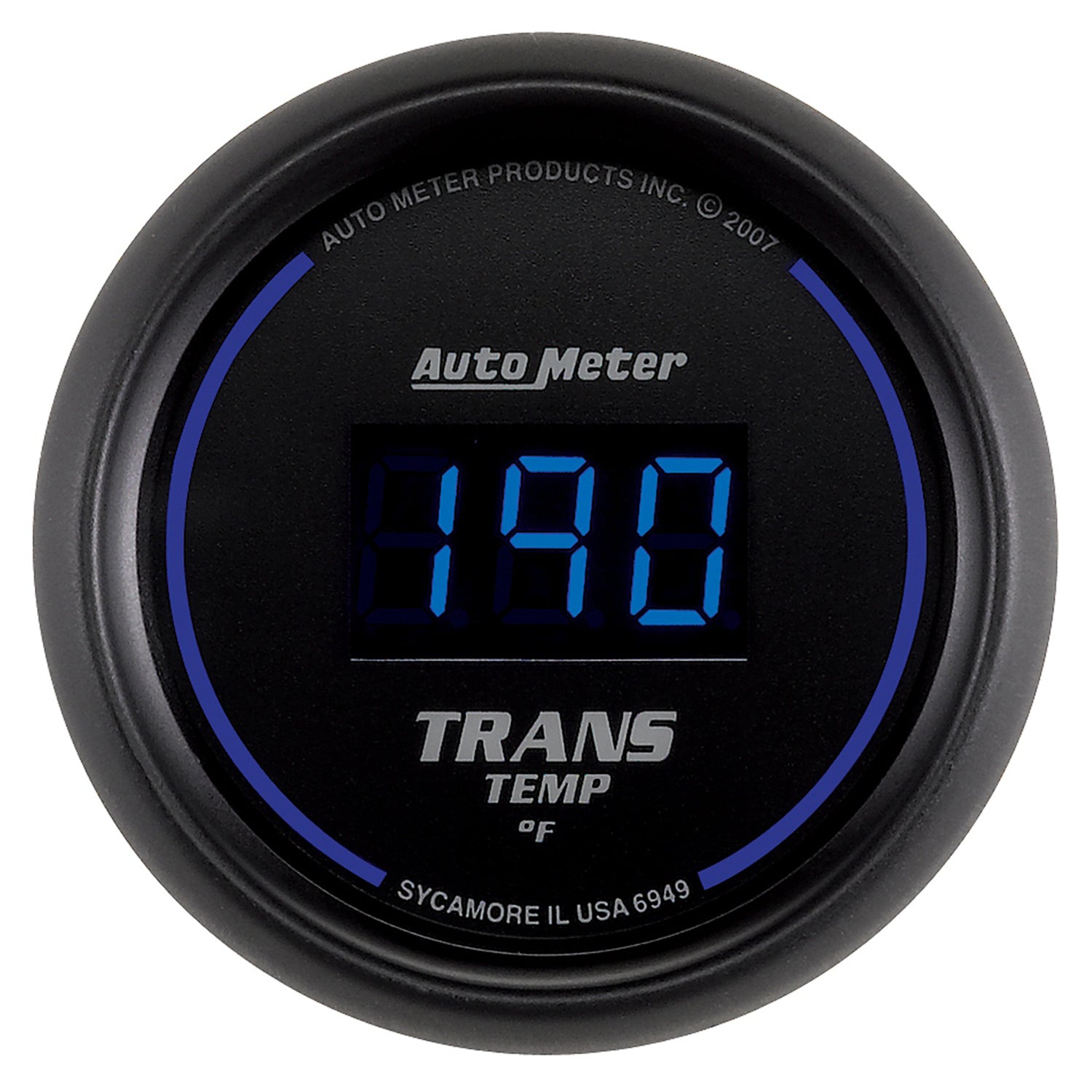 AutoMeter 6949 - GAUGE, TRANS TEMP, 2 1/16", 340?F, DIGITAL, BLACK DIAL W/ BLUE LED