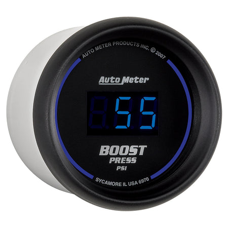 AutoMeter 6970 - GAUGE, BOOST, 2 1/16", 60PSI, DIGITAL, BLACK DIAL W/ BLUE LED 5