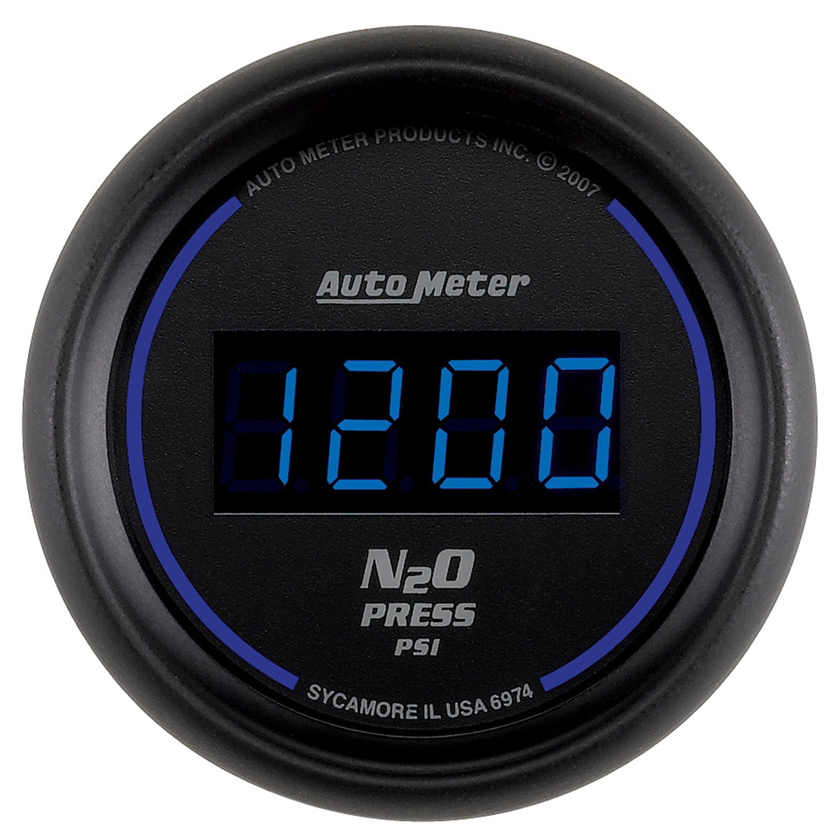 AutoMeter 6974 - GAUGE, NITROUS PRESSURE, 2 1/16", 1600PSI, DIGITAL, BLACK DIAL W/ BLUE LED 3