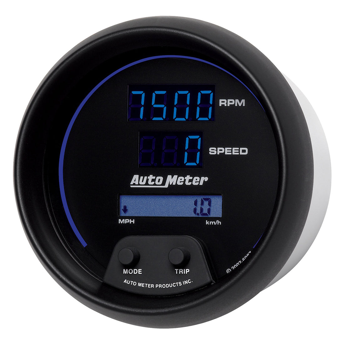 AutoMeter 6987 - GAUGE, TACH/SPEEDO, 3 3/8", 260MPH/260KMH/10KRPM, PRGRAM, DIGITAL, BK W/ BLU LED 4