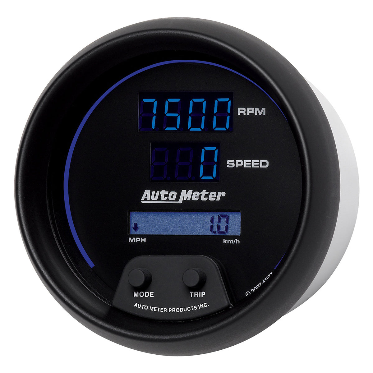 AutoMeter 6987 - GAUGE, TACH/SPEEDO, 3 3/8", 260MPH/260KMH/10KRPM, PRGRAM, DIGITAL, BK W/ BLU LED 4