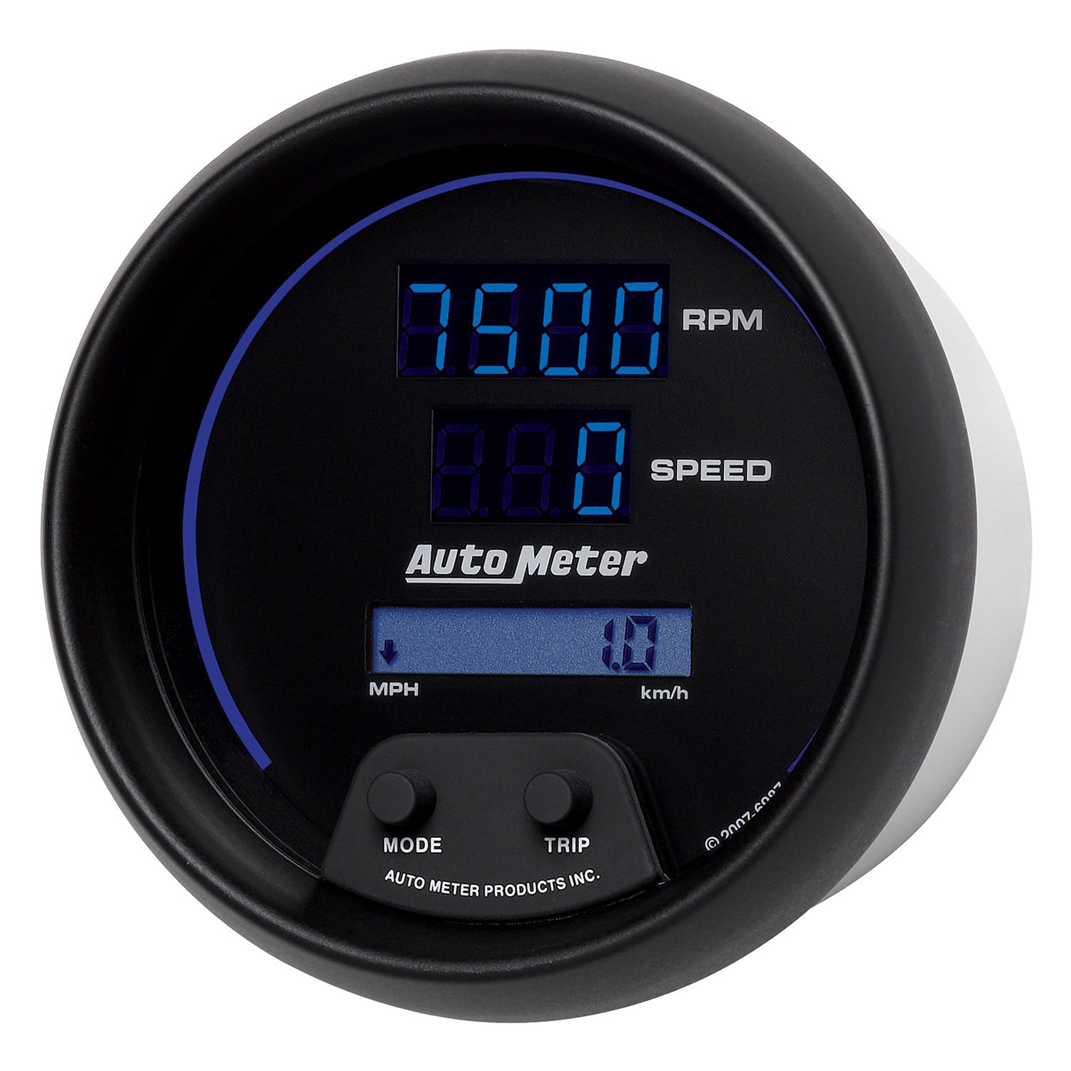 AutoMeter 6987 - GAUGE, TACH/SPEEDO, 3 3/8", 260MPH/260KMH/10KRPM, PRGRAM, DIGITAL, BK W/ BLU LED 4