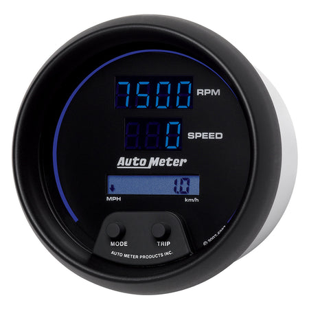 AutoMeter 6987 - GAUGE, TACH/SPEEDO, 3 3/8", 260MPH/260KMH/10KRPM, PRGRAM, DIGITAL, BK W/ BLU LED 4