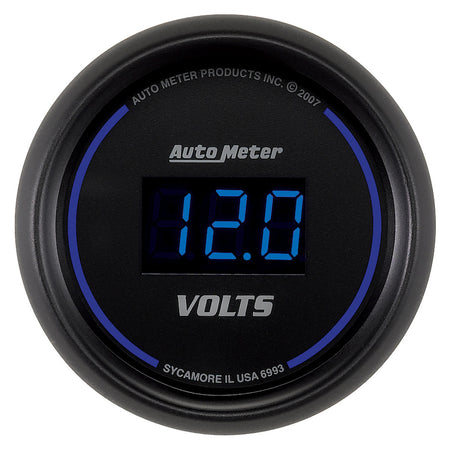 AutoMeter 6993 - GAUGE, VOLTMETER, 2 1/16", 18V, DIGITAL, BLACK DIAL W/ BLUE LED 5