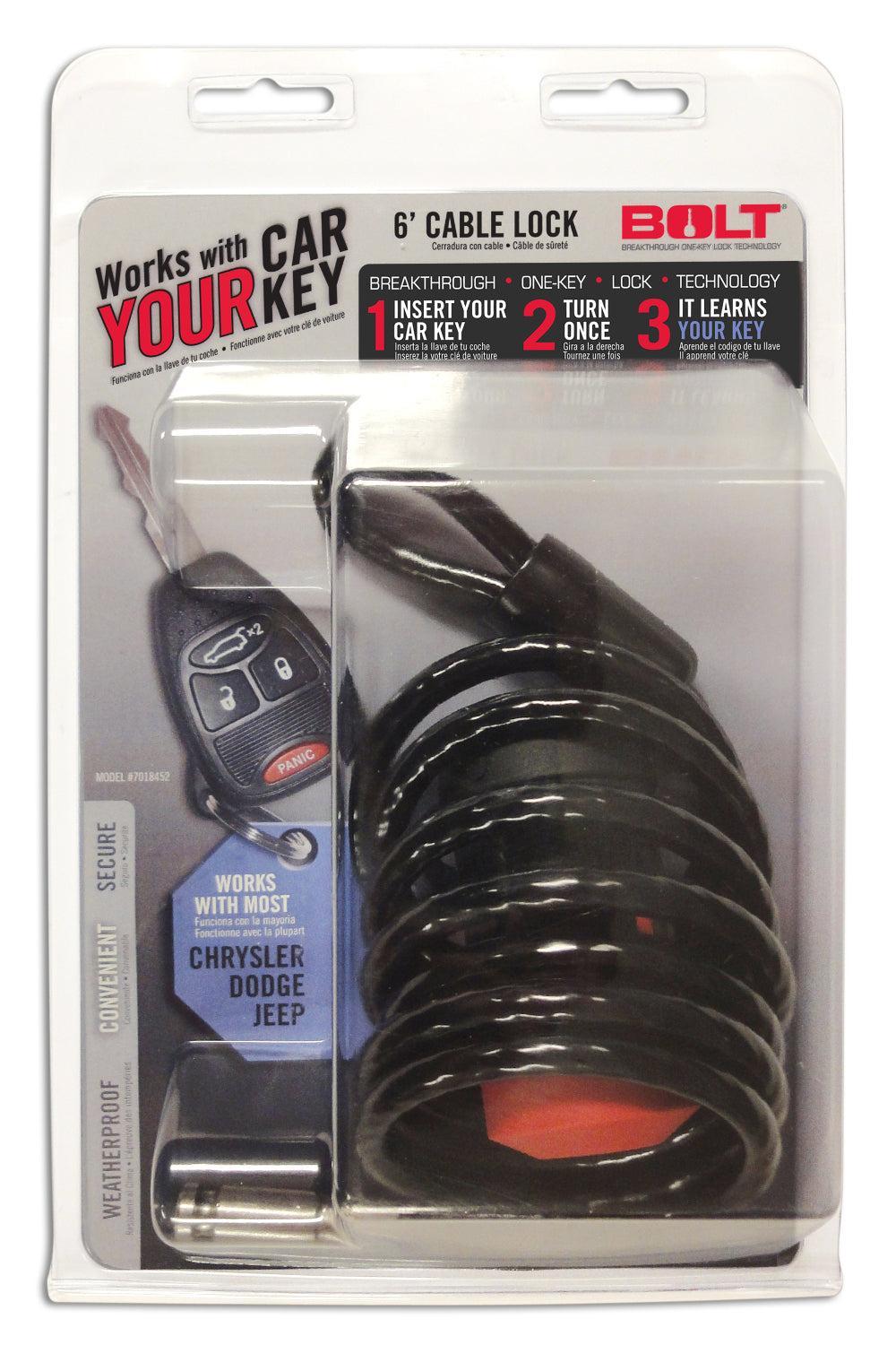 BOLT 7018452 - 6FT. CABLE LOCK CHRYSLER/DODGE/JEEP 2